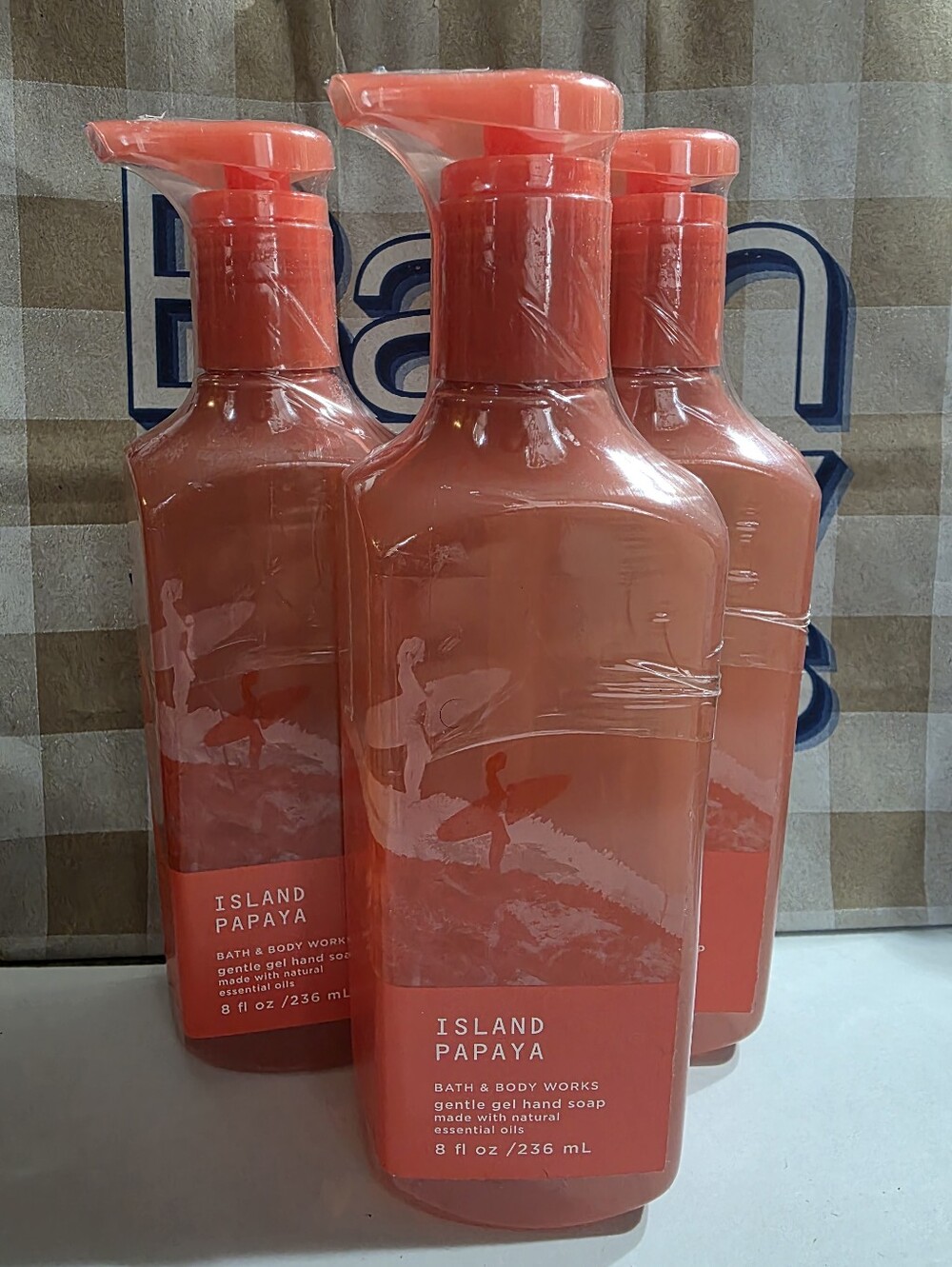 BATH AND BODY WORKS ISLAND PAPAYA GENTLE GEL HAND SOAP X3